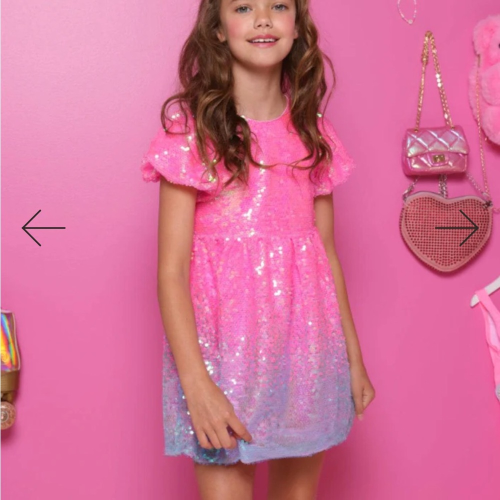 Lola + The Boys - BUBBLE GUM SHIMMER SEQUIN DRESS - 5